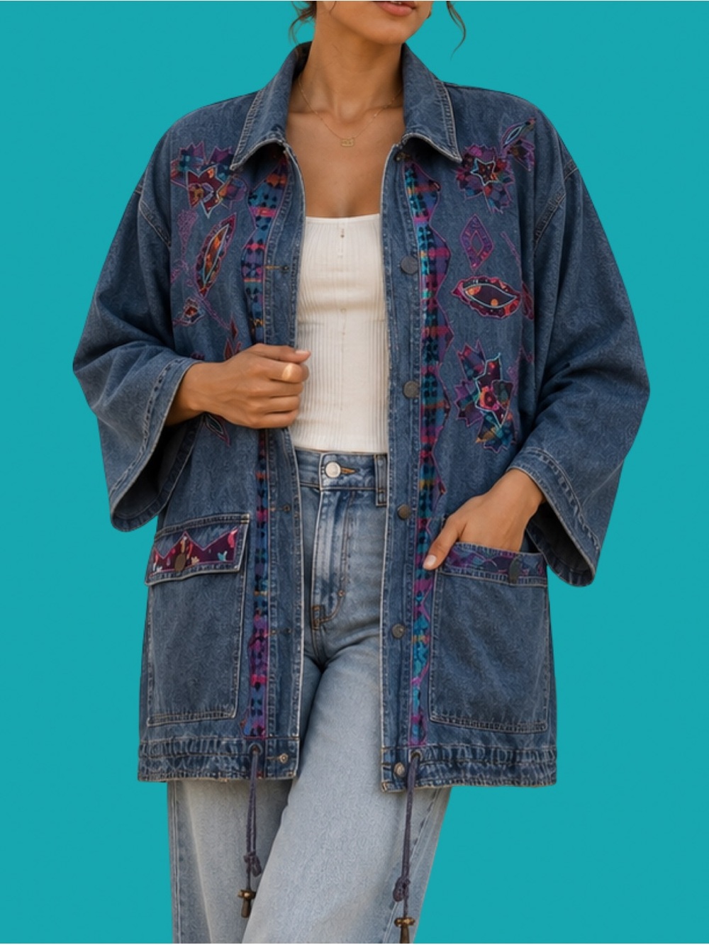 Vintage Embroidered Denim Jacket